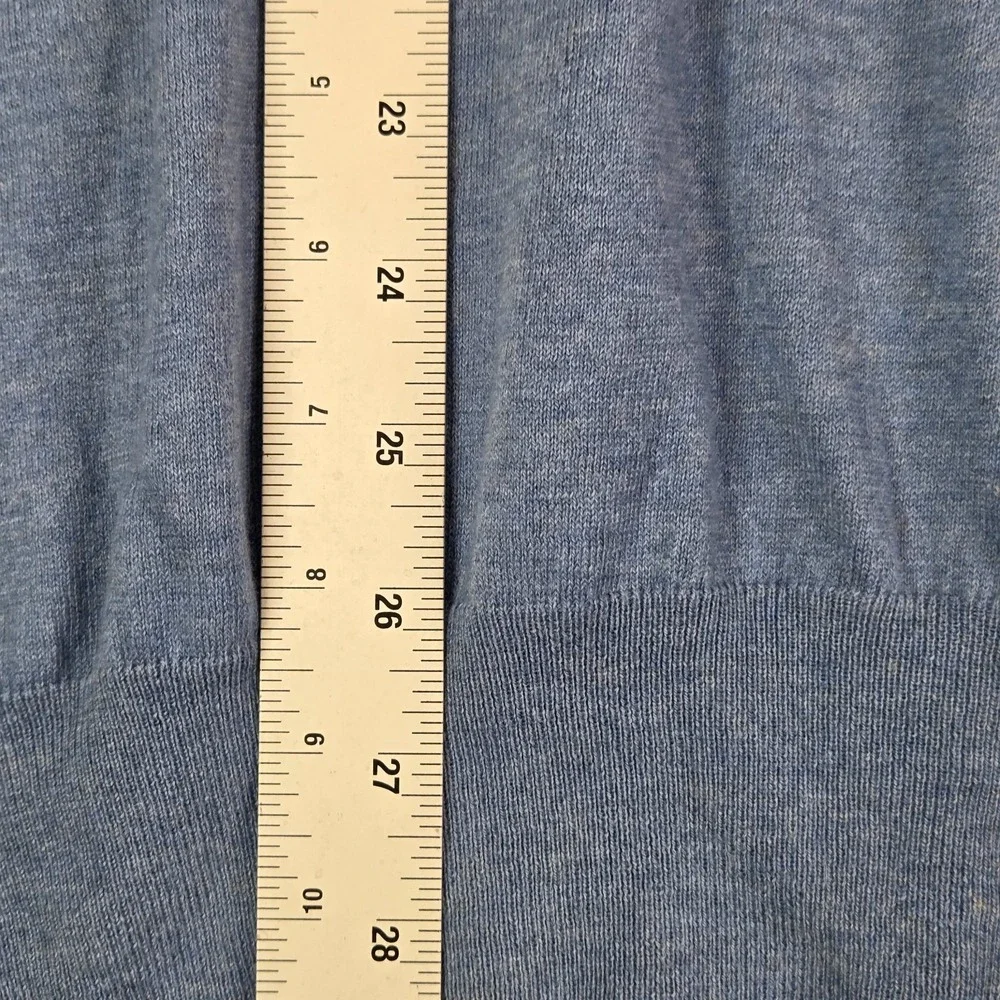 POLO Ralph Lauren Mens Blue Sweater Yellow Pony XXL V Neck 100% Pima Cotton